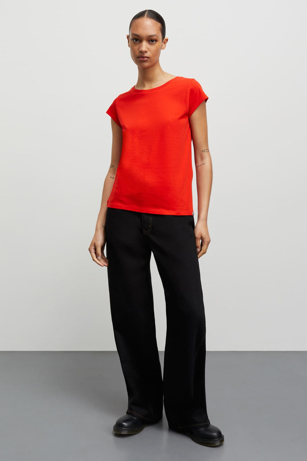 Mads Nørgaard | T-Shirt | Organic Jersey Teasy Tee FAV, fiery red