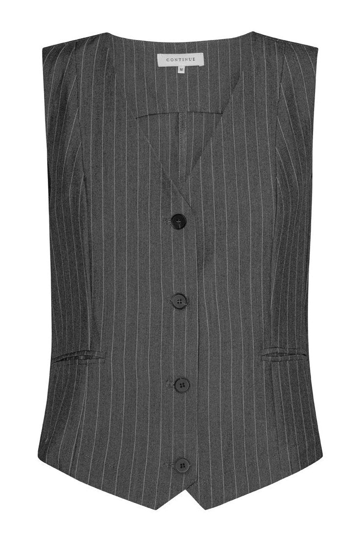 Vest | Continue Copenhagen Bobby Pinstripe, grey