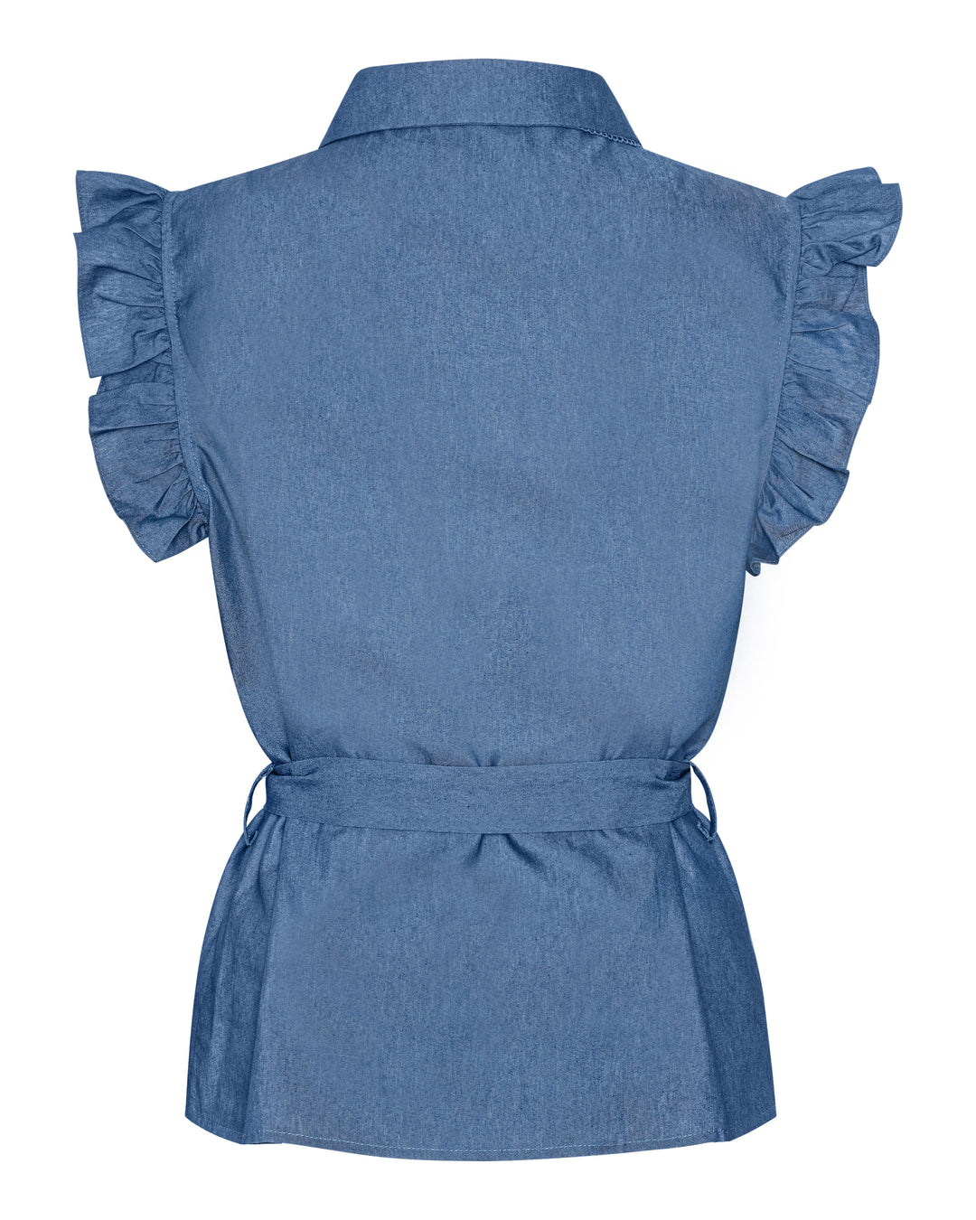 Elegant bluse fra Continue i chambre blå nuance og klassisk pasform.