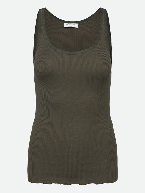 Rosemunde | Silketop | RWBelle Silk U-neck Strap Elastic Top, 5182 forrest night