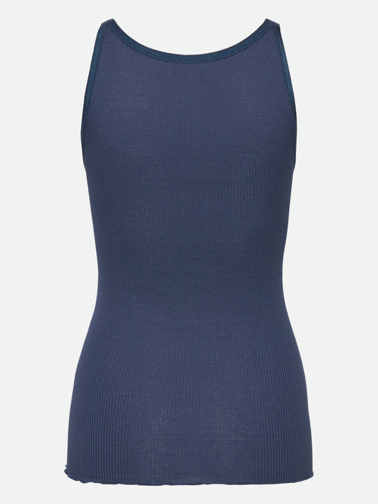 Rosemunde | Silketop | RWBelle Silk U-neck Strap Elastic Top, 5182 Insignia blue