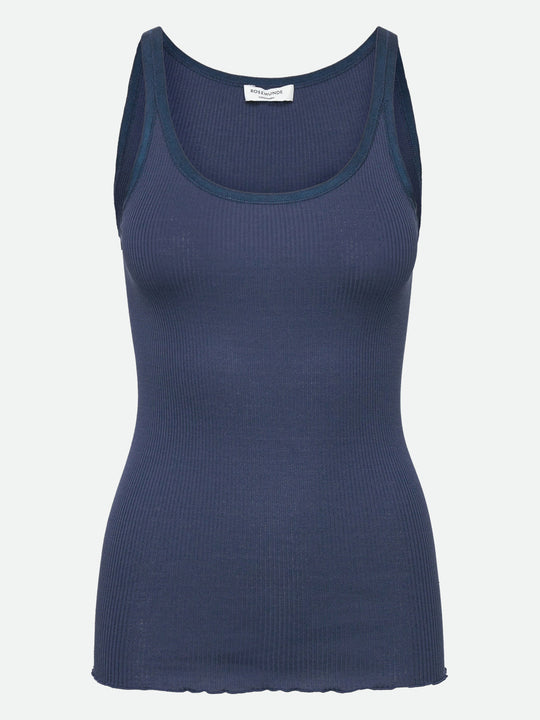 Rosemunde | Silketop | RWBelle Silk U-neck Strap Elastic Top, 5182 Insignia blue