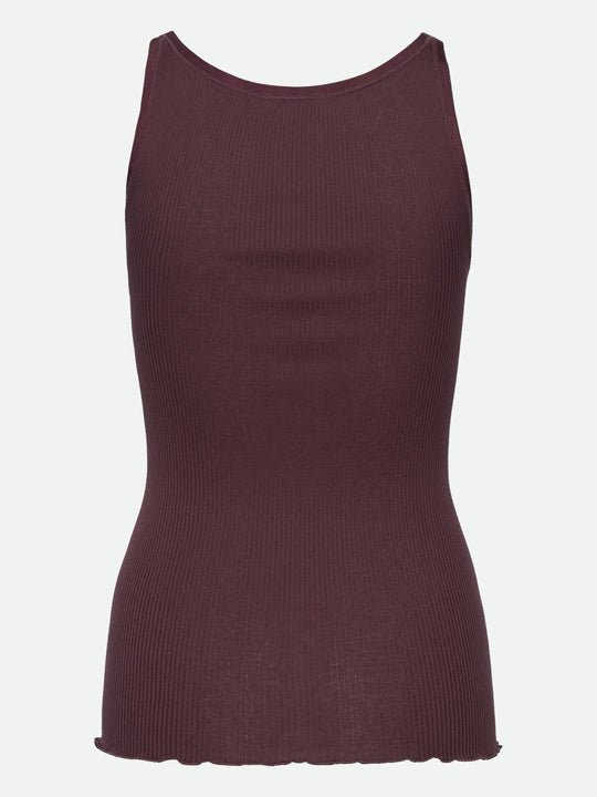 Rosemunde | Silketop | RWBelle Silk U-neck Strap Elastic Top, 5182 fudge