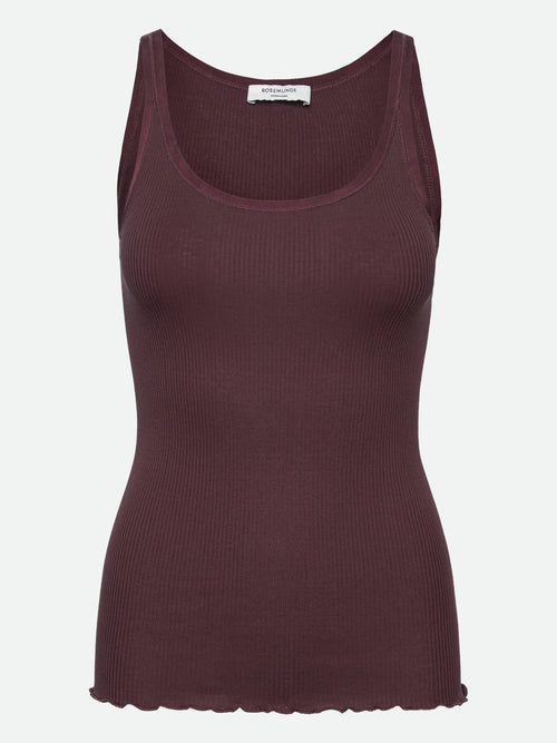 Rosemunde | Silketop | RWBelle Silk U-neck Strap Elastic Top, 5182 fudge