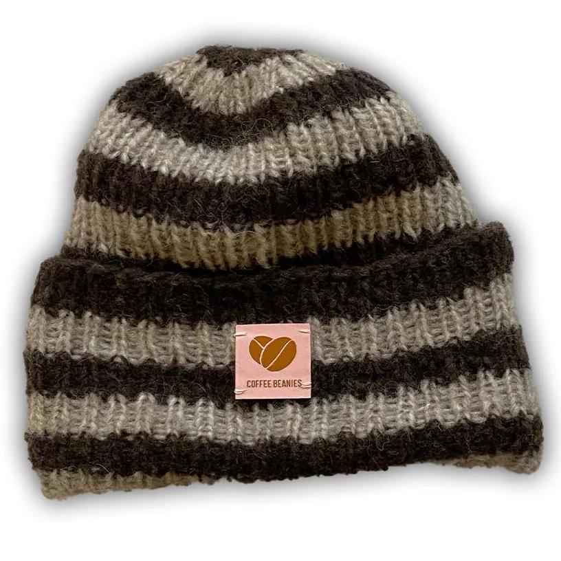 Hue | Coffee Beanies Sky beanie, striped brown