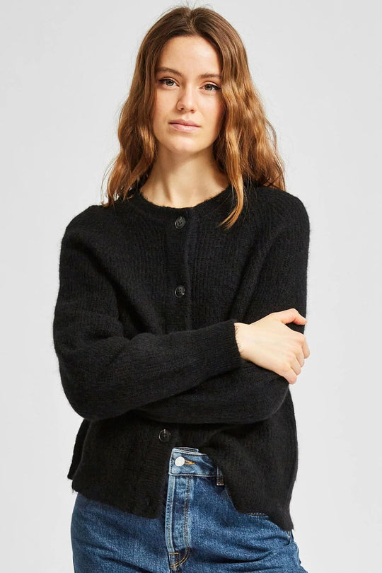 Selected Femme | Cardigan | Lulu ls knit short, black