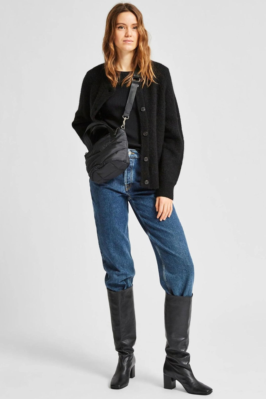 Selected Femme | Cardigan | Lulu ls knit short, black