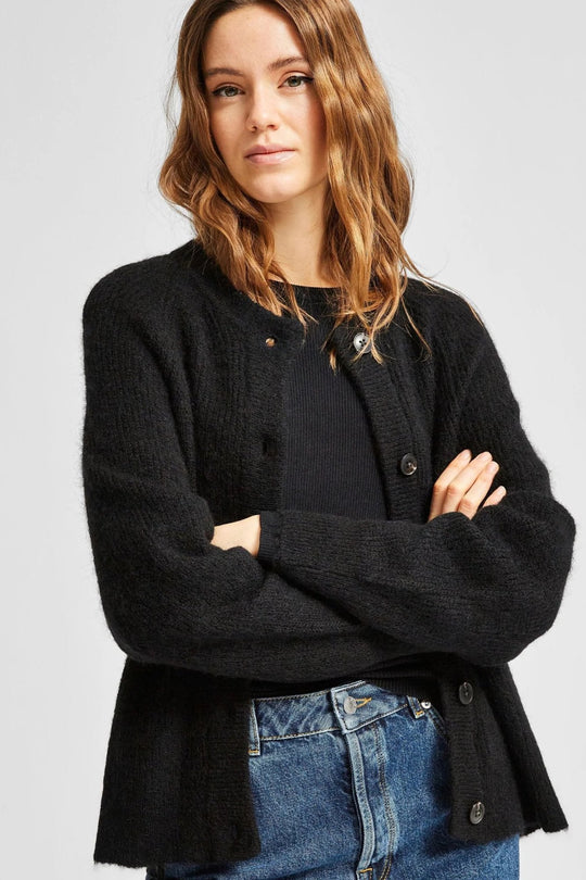 Selected Femme | Cardigan | Lulu ls knit short, black