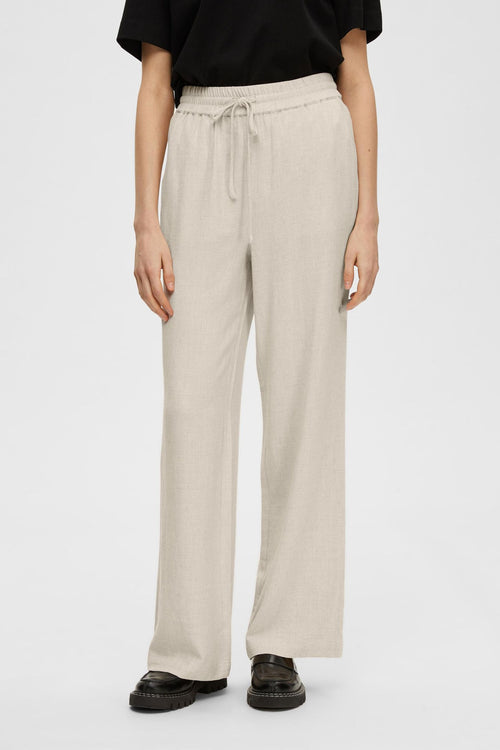 Selected Femme | Bukser | Viva-Gulia HW Long Sun Pant, sandshell