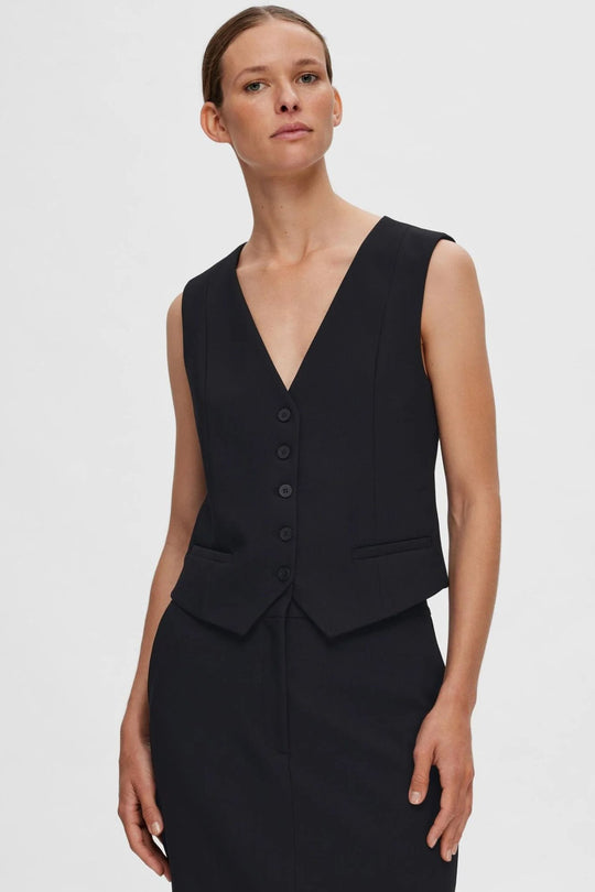 Skræddersyet Vest | Selected Femme Rita, black