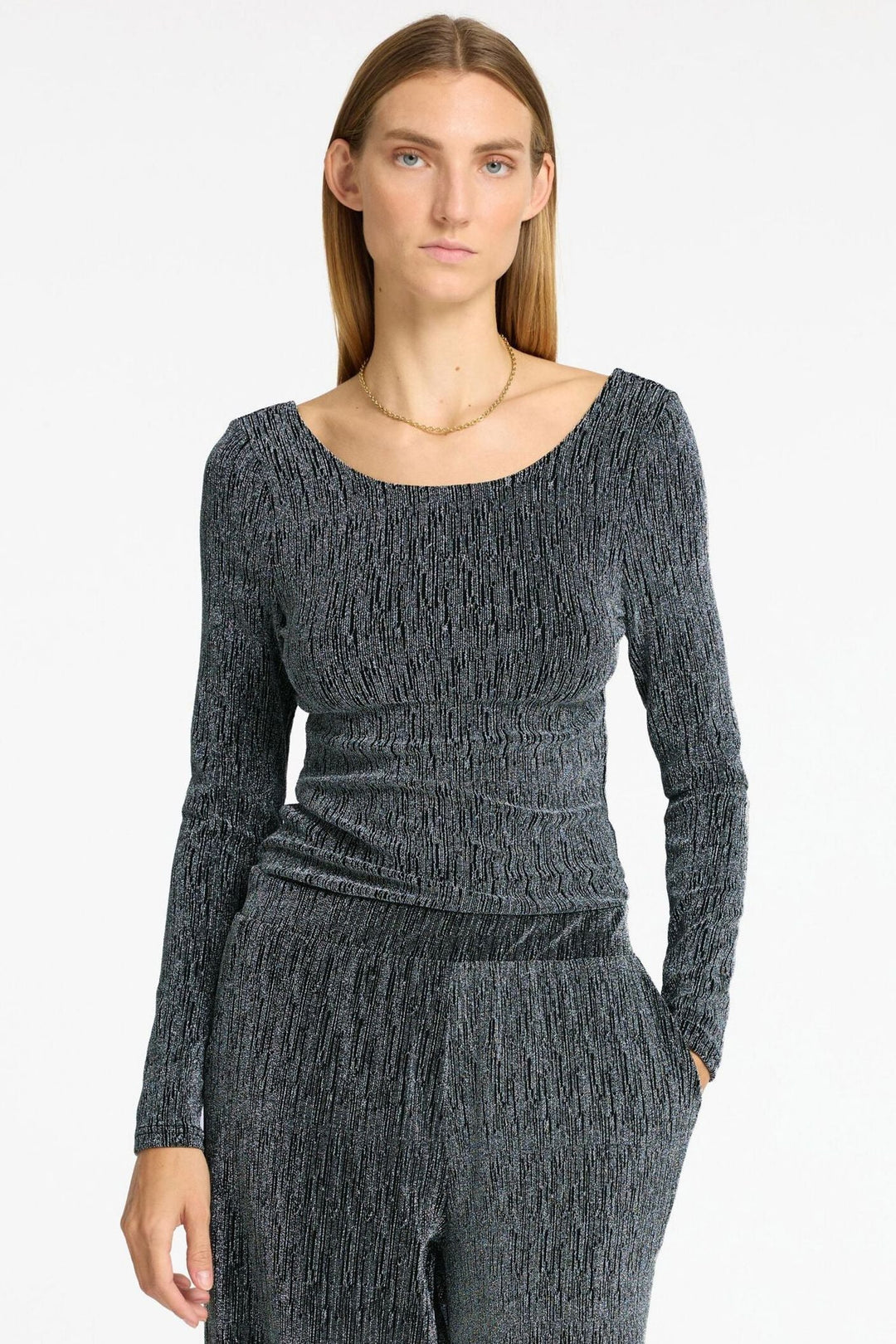 Selected Femme Sort Anita LS Low Back Top - Glamourøs og Bæredygtig