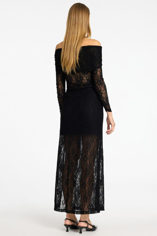 Selected Femme Sort Mista Lace bluse og nederdel