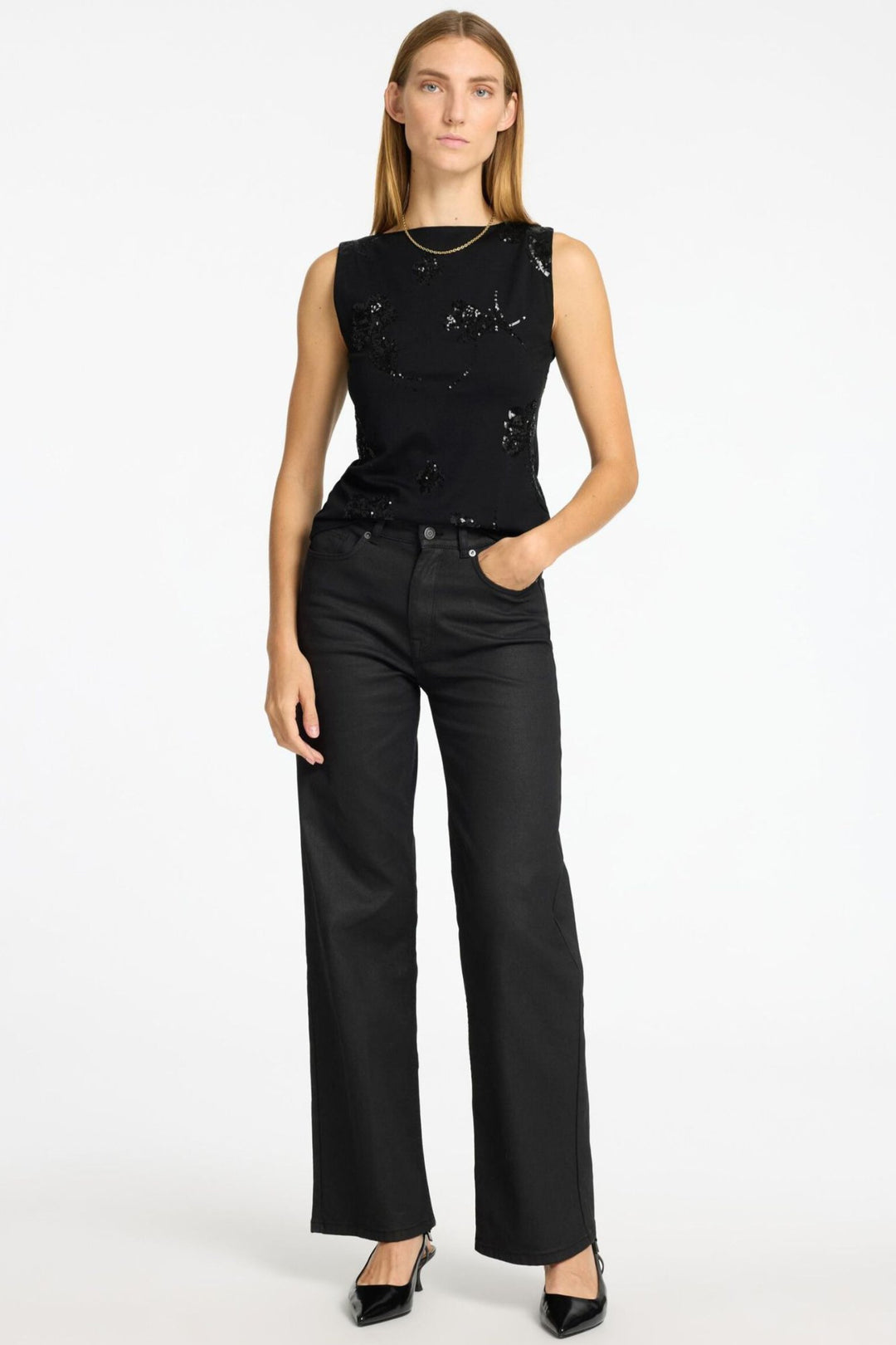 Selected Femme Malli SL Applique Top – Glamourøs Paillettop