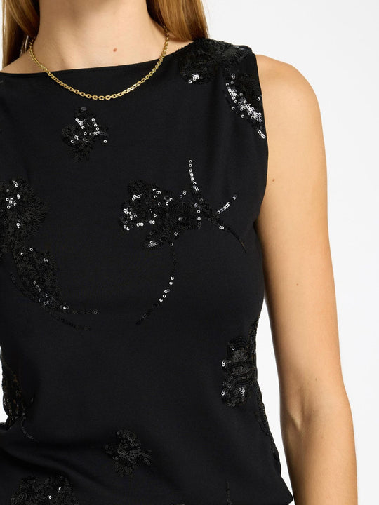 Selected Femme Malli SL Applique Top – Glamourøs Paillettop