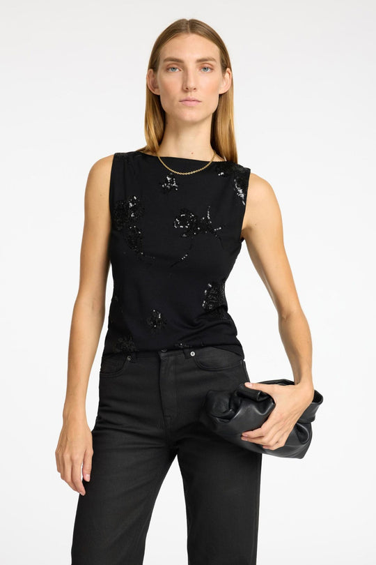 Selected Femme Malli SL Applique Top – Glamourøs Paillettop