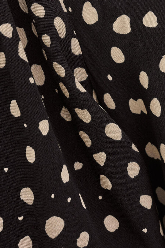 ba&sh Derby Maxi Dress Mørk Blå – maxi kjole med puffærmer, kontrastbroderi og V-udskæring.