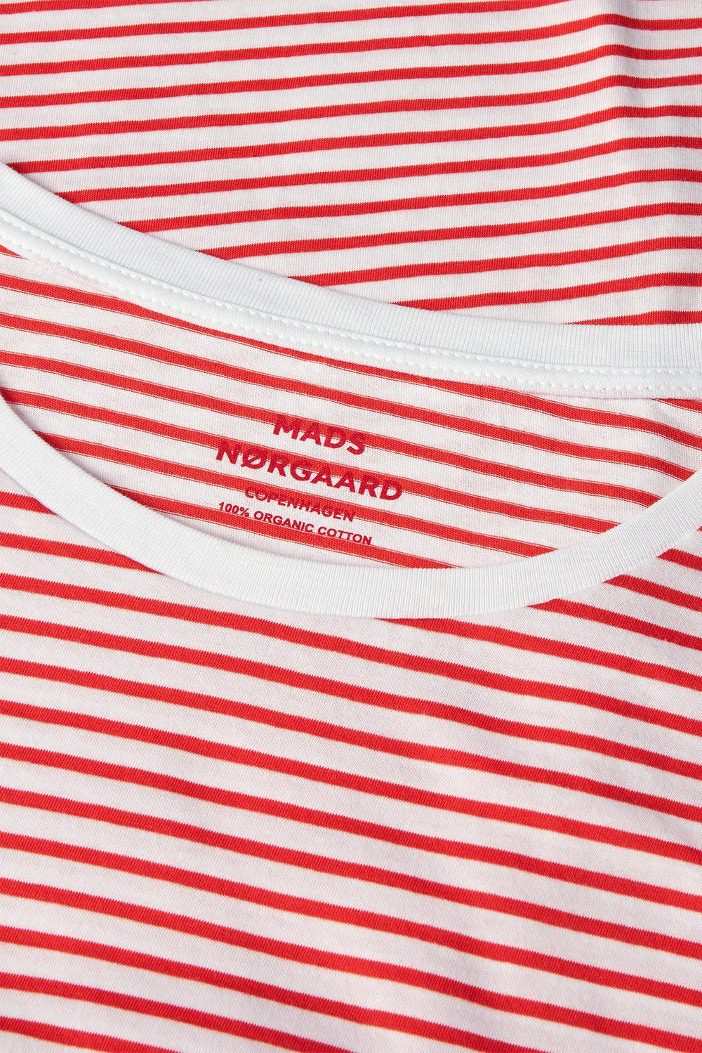 Mads Nørgaard | T-Shirt | Organic Jersey Stripe Teasy Tee FAV, fiery red/brilliant white