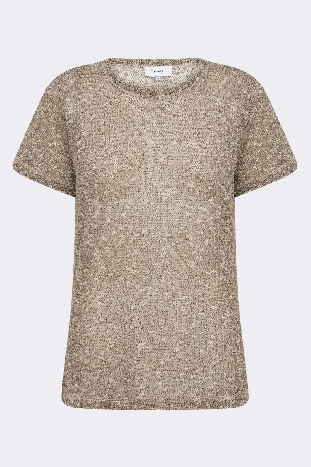 Leveté Room LR-Liv 1 T-shirt i dark brown. Fremstillet i 65 % økologisk bomuld og 35 % polyester med rund hals og komfortabel pasform.