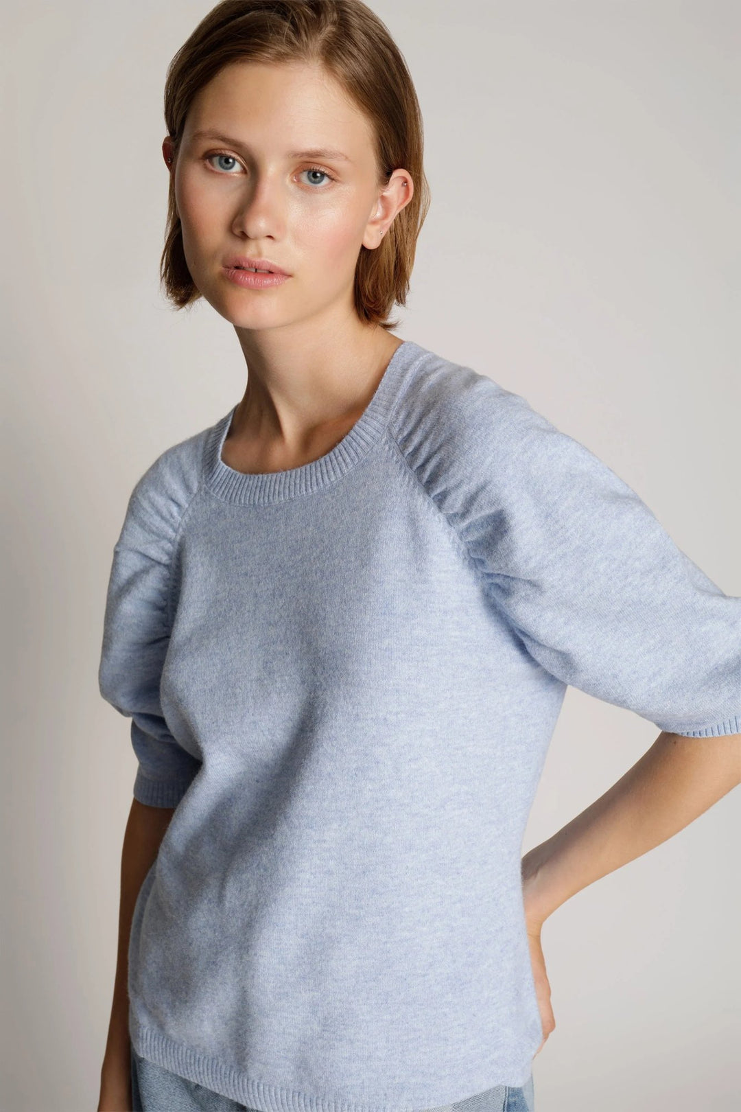 Munthe | Bluse | Manya knit, light blue