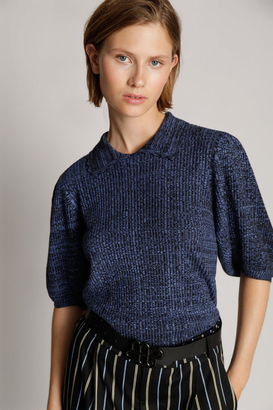 Munthe | Strikket bluse | Milena knit, navy
