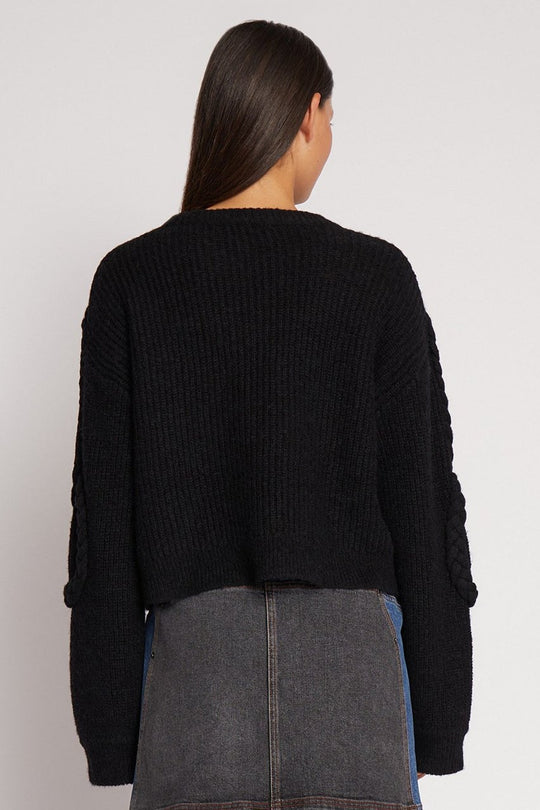 Munthe Sakira Striktrøje i Sort med Western-Detaljer