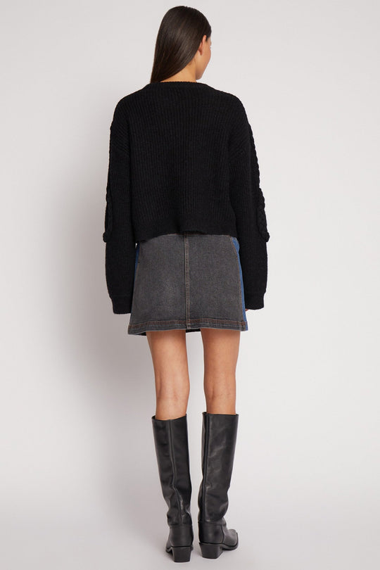 Munthe Sakira Striktrøje i Sort med Western-Detaljer