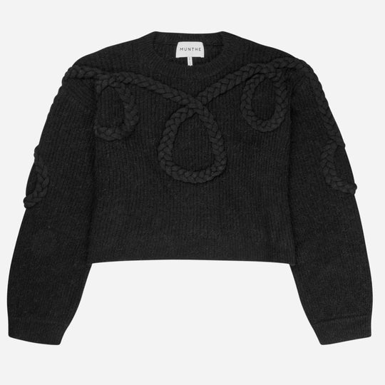 Munthe Sakira Striktrøje i Sort med Western-Detaljer