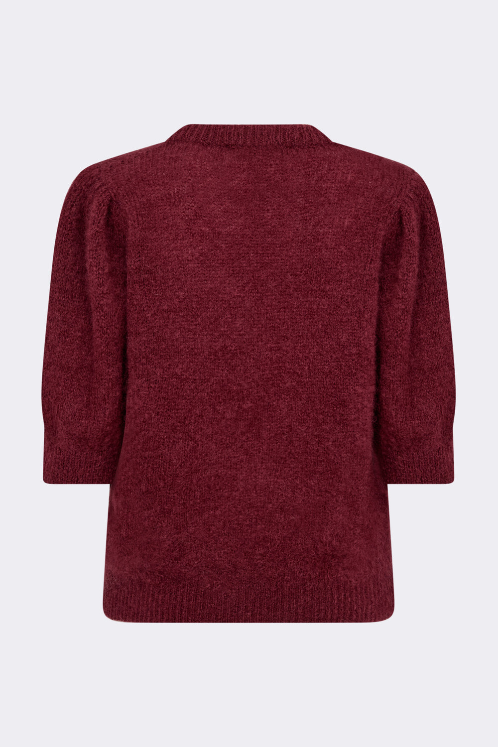 Leveté Room LR-NOREEN 2 bordeaux sweater i mohair med ribstruktur og trekvartærmer.