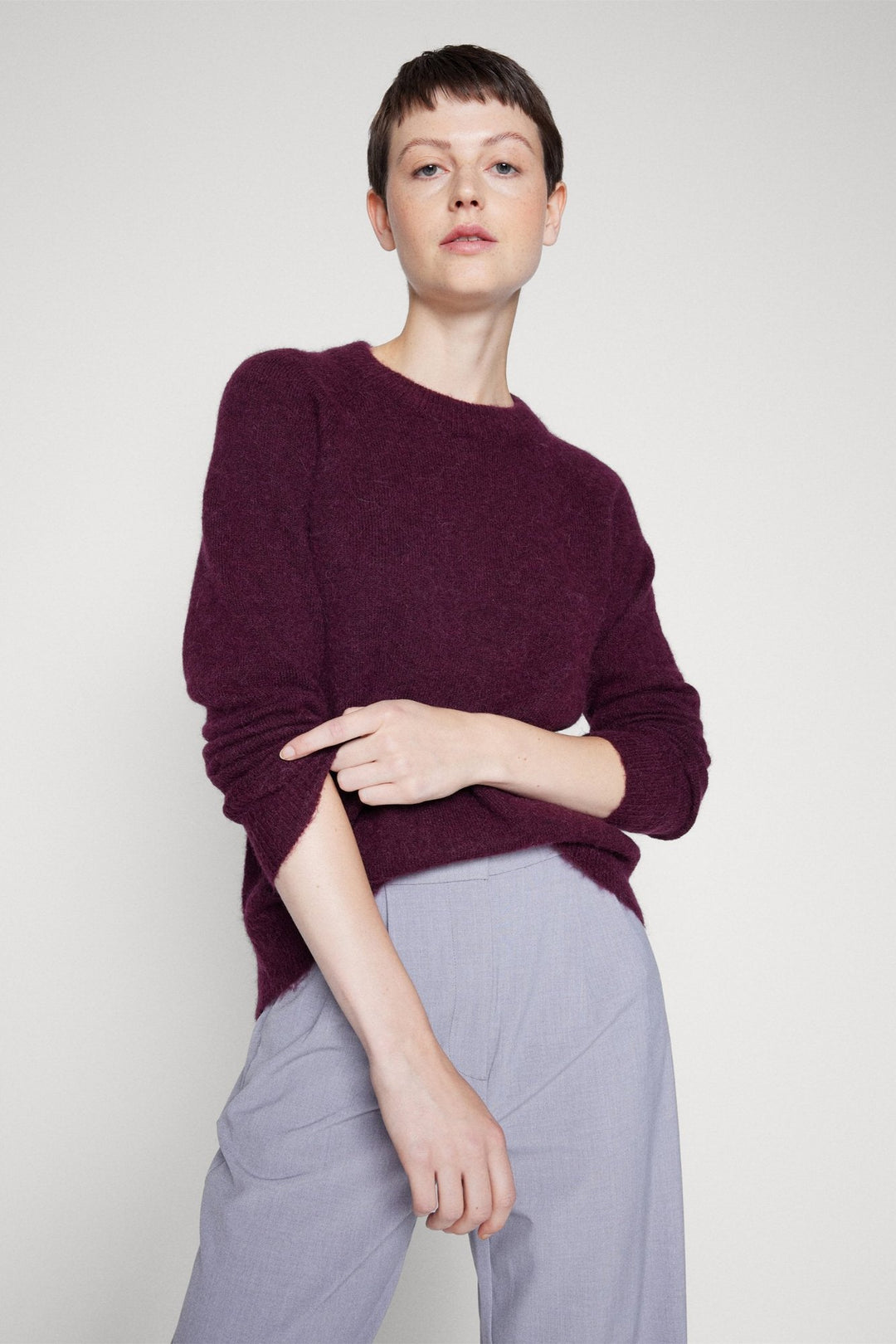 Selected Femme | Sweater | Lulu ls knit o-neck, winetasting