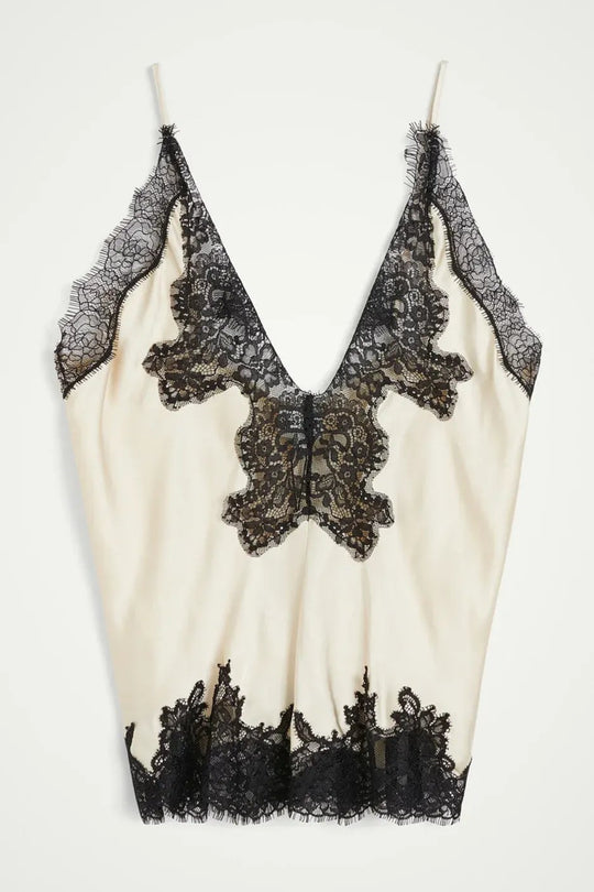 Herskind Zew Top i light asparagus – feminin strap top med fine blonde detaljer i 50% FSC viskose og 50% rayon.