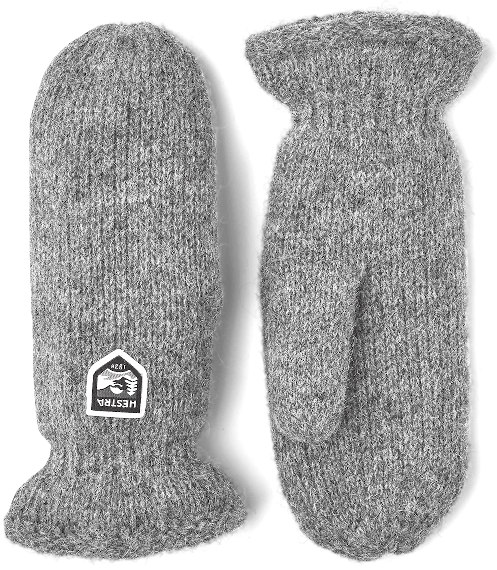 Hestra Basic Wool Luffer – Strikkede Luffer i Shetlandsuld, Grey