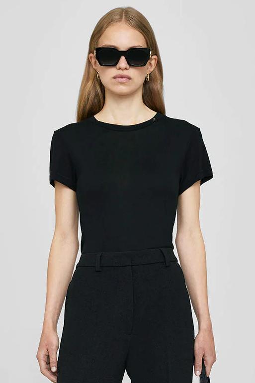 SHOP T shirt ANINE BING Amani Tee black cashmere blend Cassandra