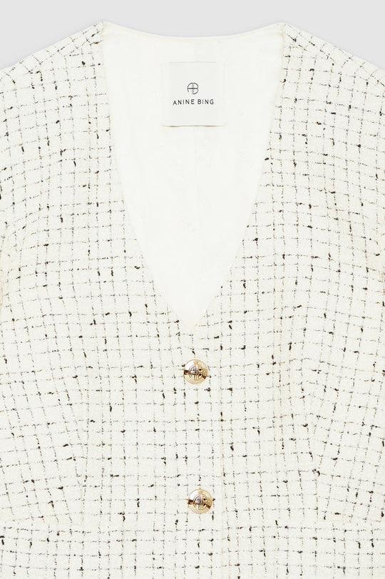 Anine Bing | Jakke | Anitta Jacket, cream and black tweed