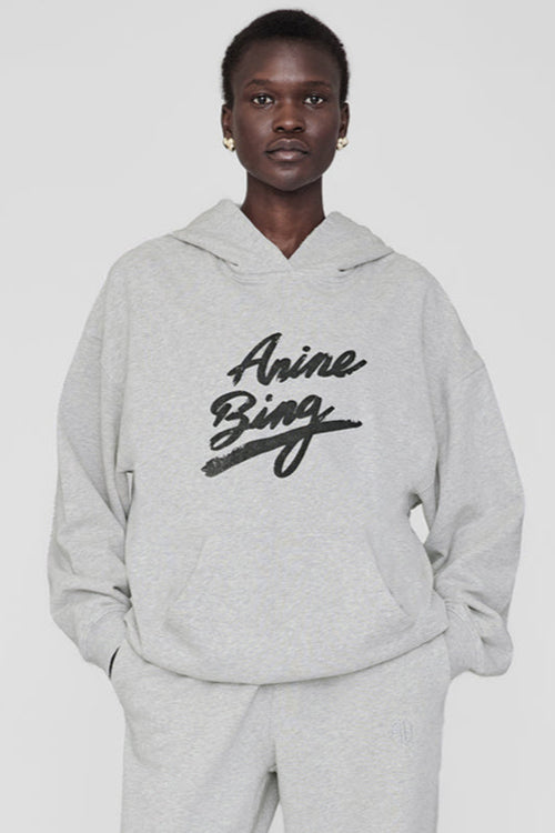Anine Bing | Hoodie | Harvey Sweatshirt Signature, heather grey