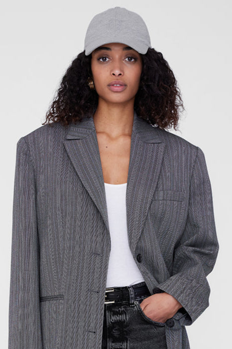 Anine Bing Jeremy Baseball Cap – Klassisk Baseball Cap med Monogram i heather grey