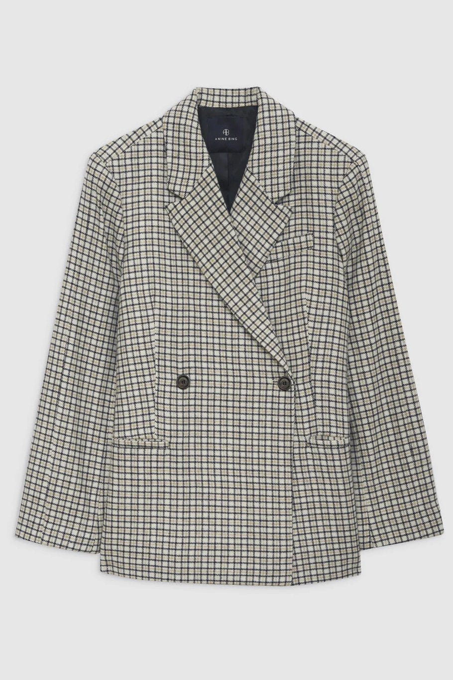 Anine Bing | Blazer | Kaia, cream and tan check