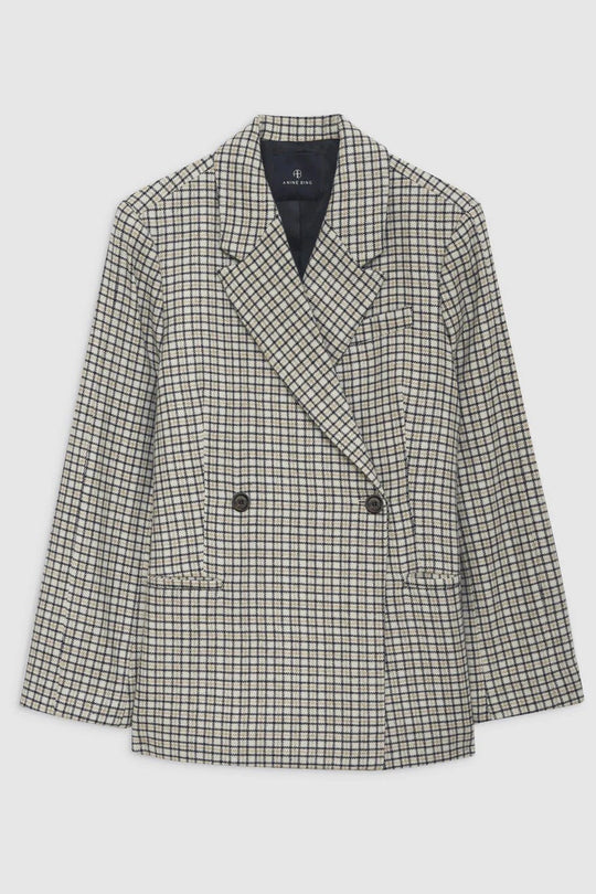 Anine Bing | Blazer | Kaia, cream and tan check