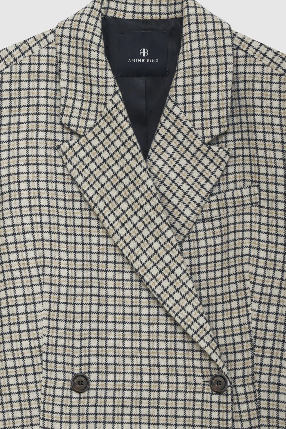 Anine Bing | Blazer | Kaia, cream and tan check