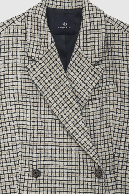 Anine Bing | Blazer | Kaia, cream and tan check
