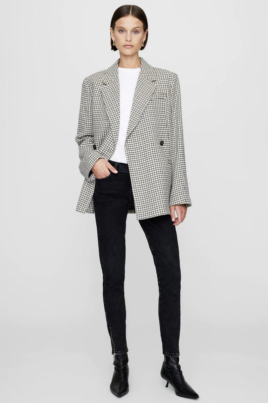Anine Bing | Blazer | Kaia, cream and tan check