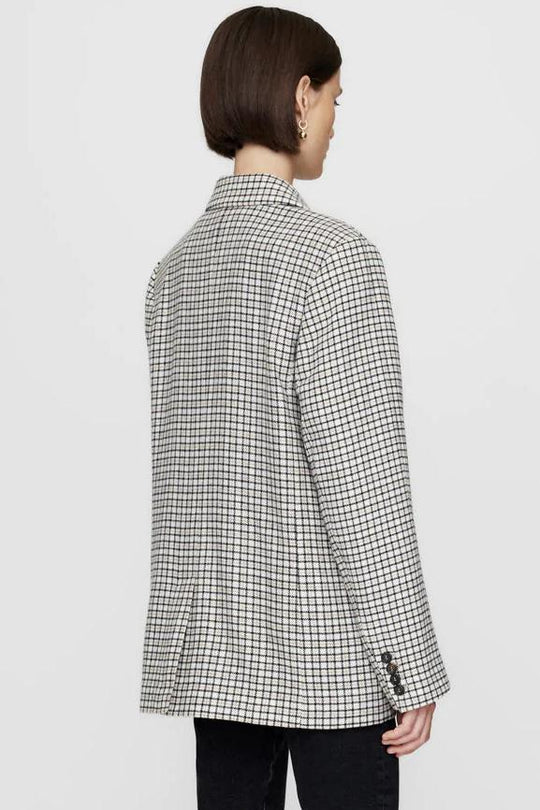 Anine Bing | Blazer | Kaia, cream and tan check