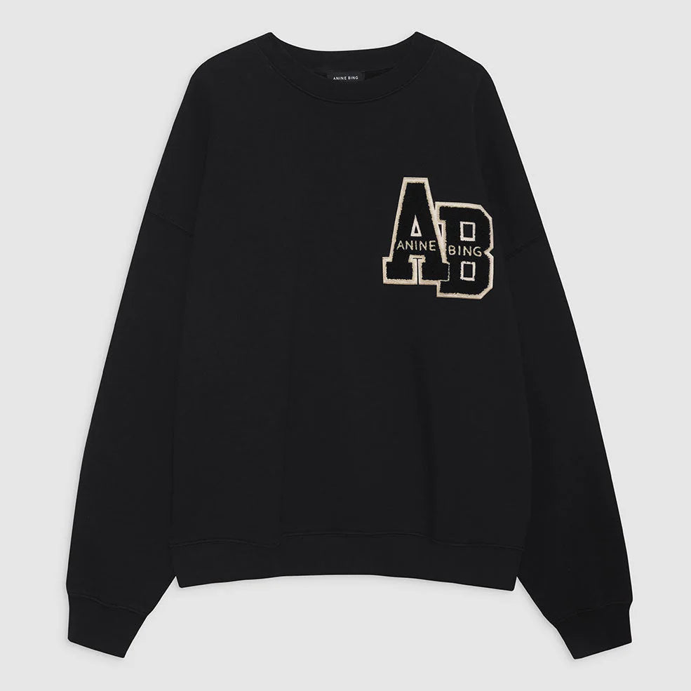 Anine Bing | Sweatshirt | Miles Oversized Letterman, black