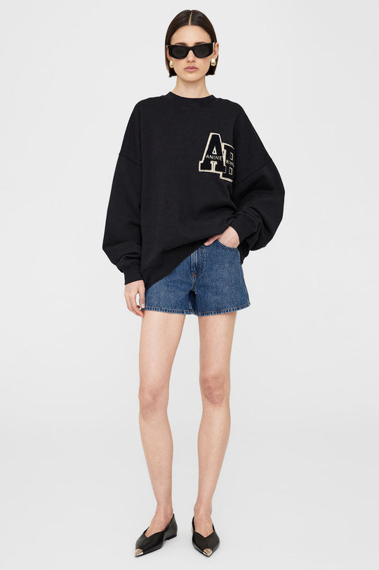 Anine Bing | Sweatshirt | Miles Oversized Letterman, black