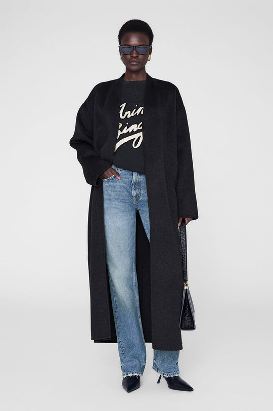 Anine Bing | Sweatshirt | Miles Chenille Signature, black