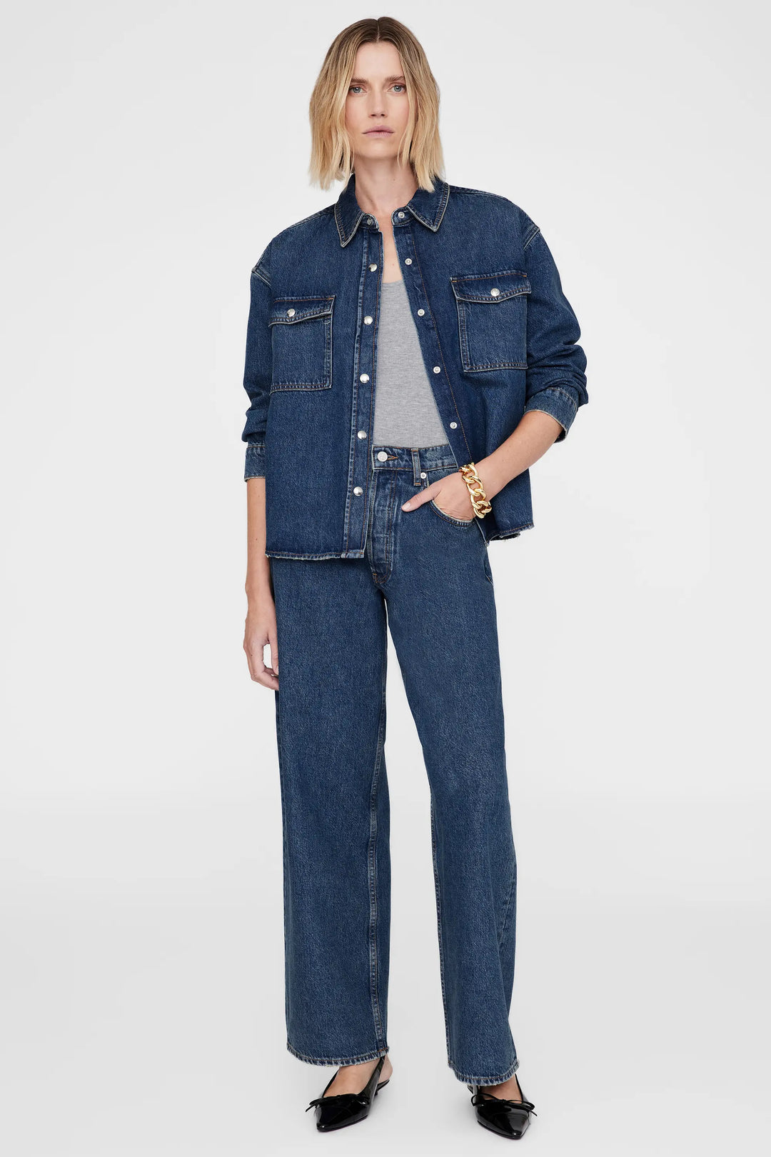 Anine Bing | Skjorte | Paxton Shirt, sea blue