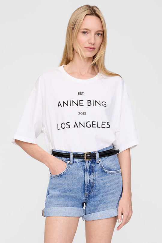Anine Bing Rudy Tee – oversize t-shirt i blød bomuld med logo print.