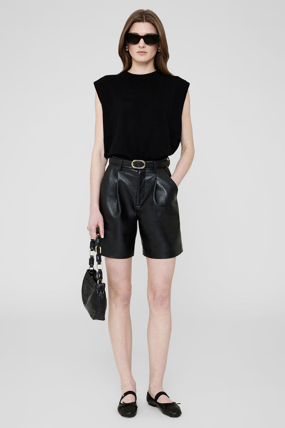 Anine Bing | Bælte | Small Signature Link Belt, black