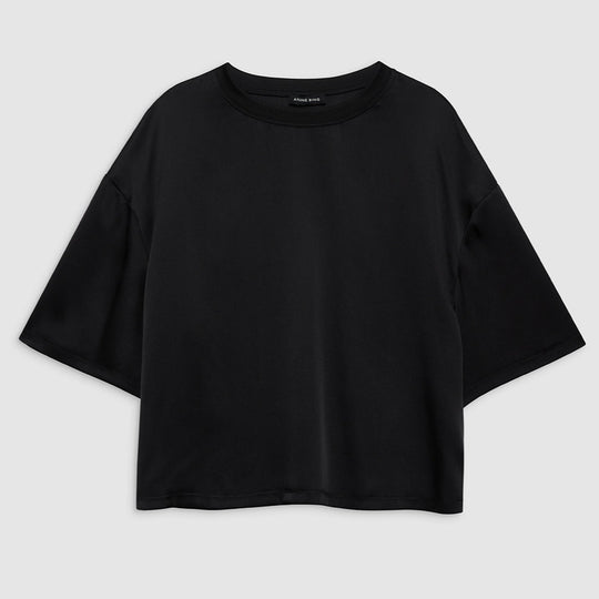Anine Bing Imogen Top – luksuriøs silkebluse i 100% charmeuse med semi-skinnende finish, oversized pasform og elegante detaljer.