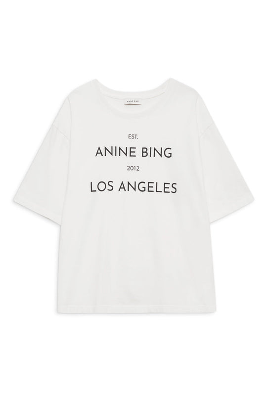 Anine Bing Rudy Tee – oversize t-shirt i blød bomuld med logo print.