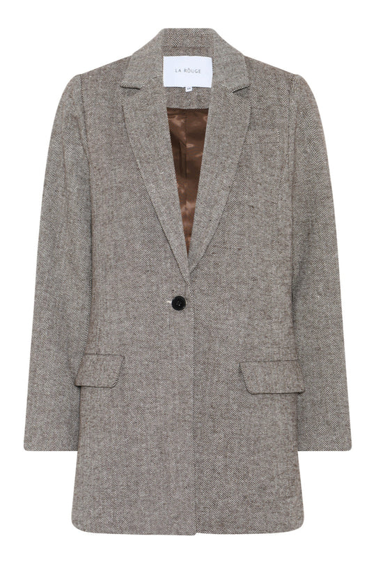 La Rouge Agnete Blazer – brun blazer med klassisk snit og foret inderside.